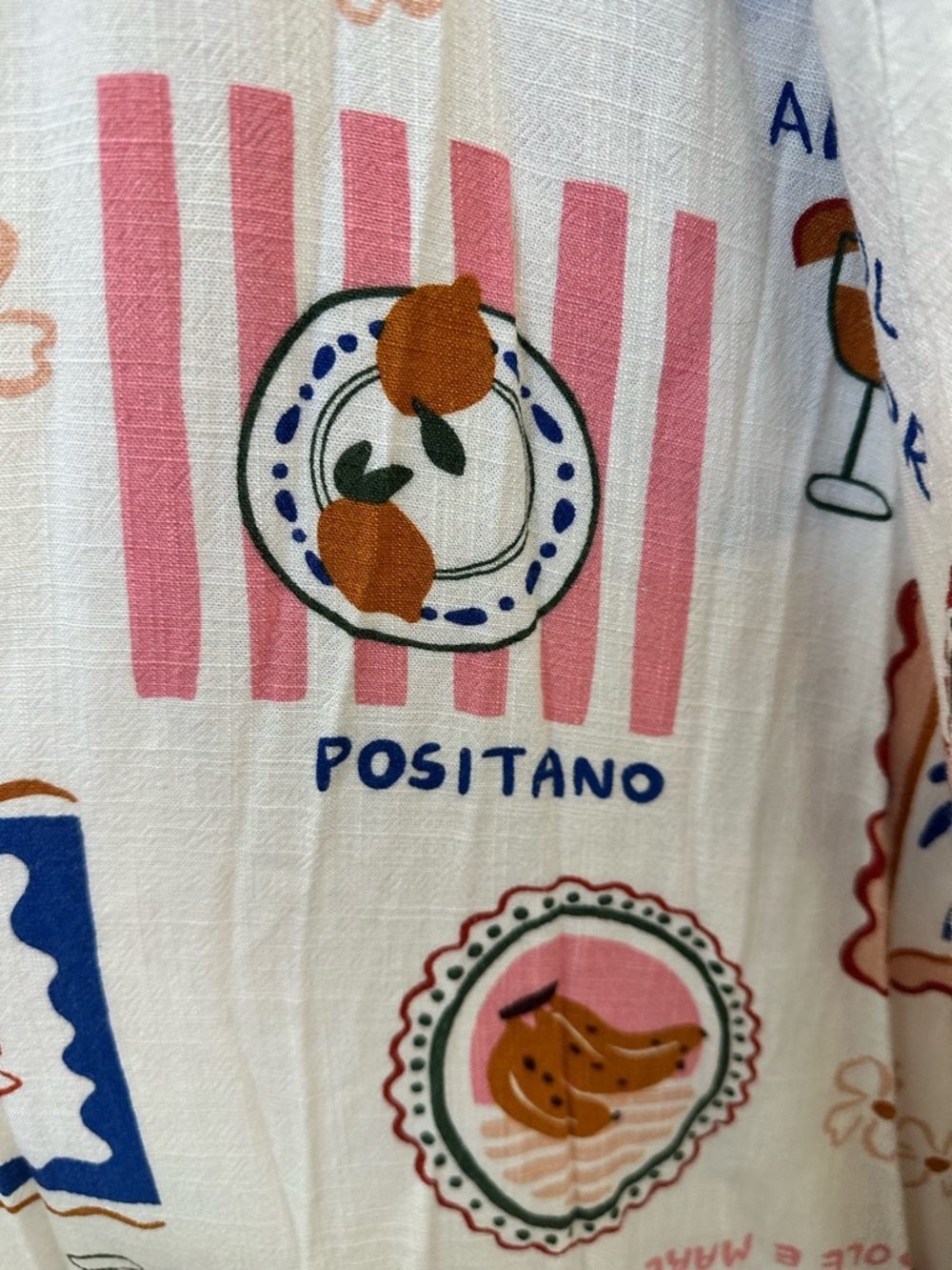 Label of Love Mediterranean Print Midi Dress Size Medium Capri Positano Summer - Picture 10 of 10